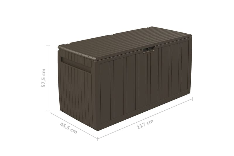 Dynlåda brun 117x45,5x57,5 cm 270 L - Brun - Utemöbler - Dynförvaring & möbelskydd - Dynboxar & dynlådor