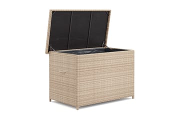 Gigant Stor Vattentät Dynbox utomhus i konstrotting 150x100x90 cm - Beige - Utemöbler - Dynförvaring & möbelskydd - Dynboxar & dynlådor