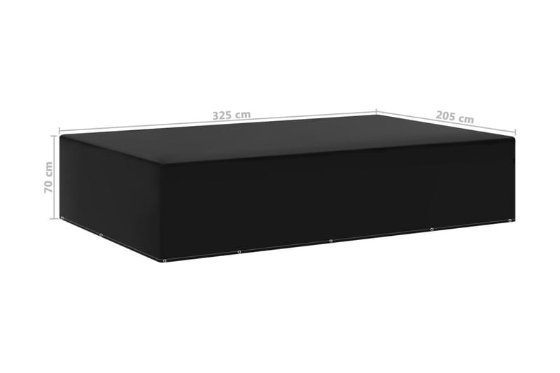 Ã–verdrag för trädgårdsmöbler 12 öljetter 325x205x70 cm - Svart - Utemöbler - Dynförvaring & möbelskydd - Överdrag utemöbler