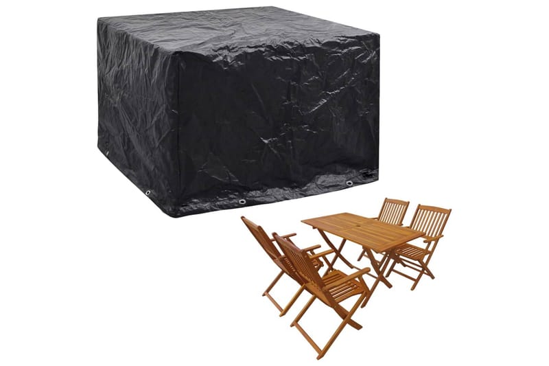 Ã–verdrag för trädgårdsmöbler 8 öljetter 122x112x98 cm - Svart - Utemöbler - Dynförvaring & möbelskydd - Överdrag utemöbler