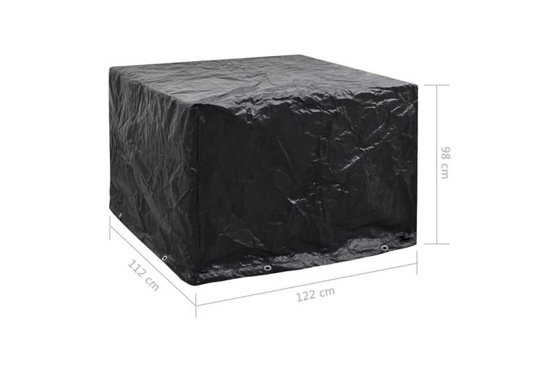 Ã–verdrag för trädgårdsmöbler 8 öljetter 122x112x98 cm - Svart - Utemöbler - Dynförvaring & möbelskydd - Överdrag utemöbler