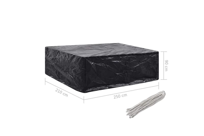 Ã–verdrag för trädgårdsmöbler 8 öljetter 250x210x90 cm - Svart - Utemöbler - Dynförvaring & möbelskydd - Överdrag utemöbler