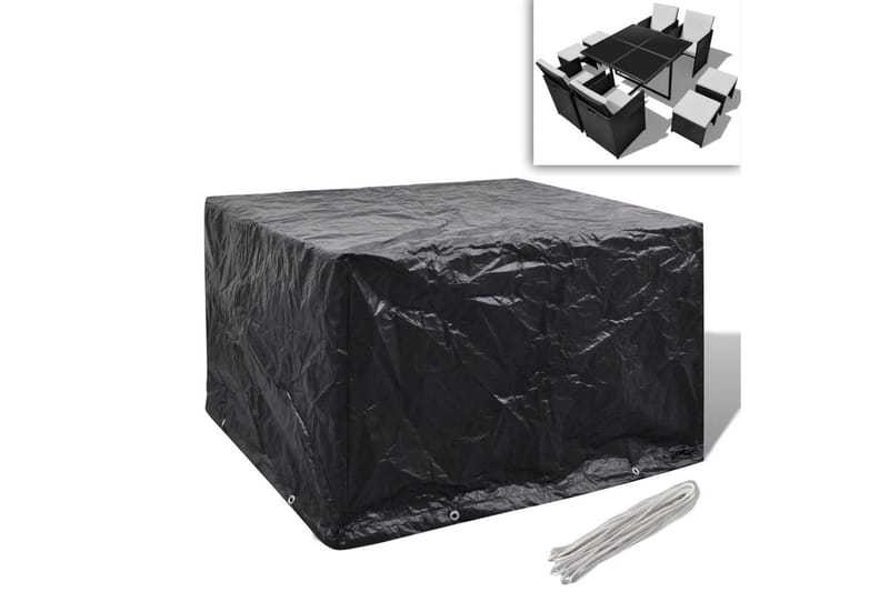 Ã–verdrag för trädgårdsmöbler med 8 öljetter 113x113x73 cm - Svart - Utemöbler - Dynförvaring & möbelskydd - Överdrag utemöbler