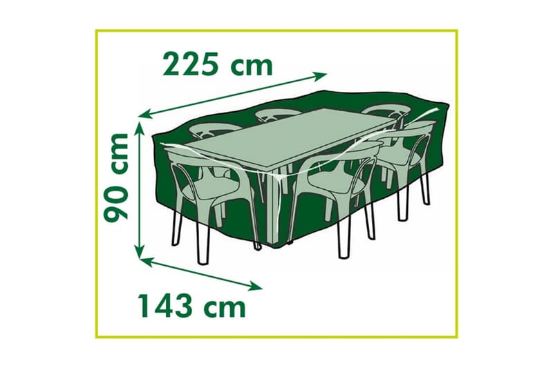 Ã–verdrag till rektangulära trädgårdsbord 225x143x90 cm - Svart - Utemöbler - Dynförvaring & möbelskydd - Överdrag utemöbler