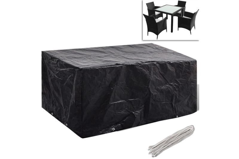 Ã–verdrag till trädgårdsmöbler 8 öljetter 180x140x90 cm - Svart - Utemöbler - Dynförvaring & möbelskydd - Överdrag utemöbler