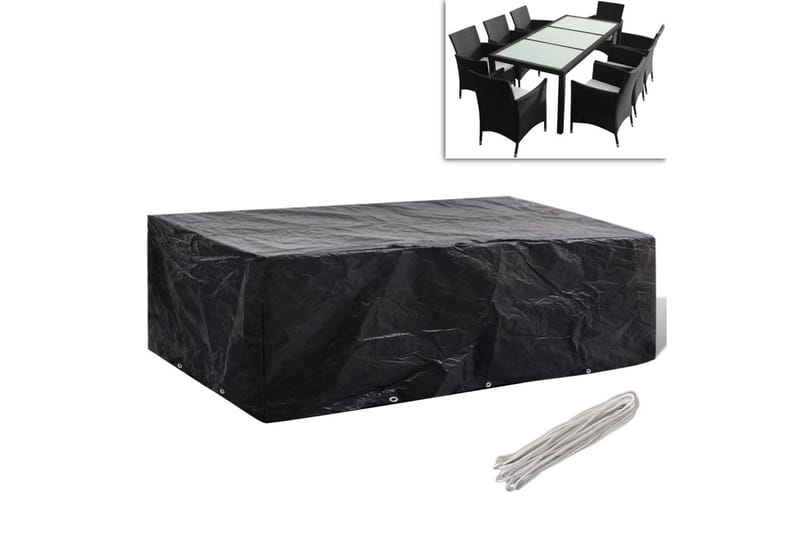 Ã–verdrag till trädgårdsmöbler 8 öljetter 300x140x90 cm - Svart - Utemöbler - Dynförvaring & möbelskydd - Överdrag utemöbler