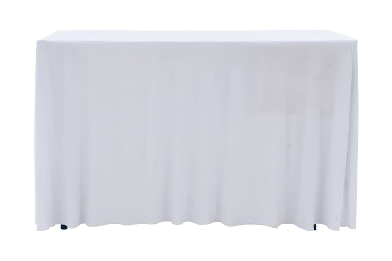 Bordsöverdrag 2 st stretch golvlångt vit 120x60,5x74 cm - Vit - Utemöbler - Dynförvaring & möbelskydd - Överdrag utemöbler