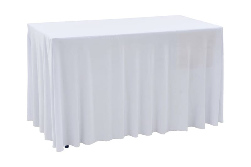 Bordsöverdrag 2 st stretch golvlångt vit 183x76x74 cm - Vit - Utemöbler - Dynförvaring & möbelskydd - Överdrag utemöbler