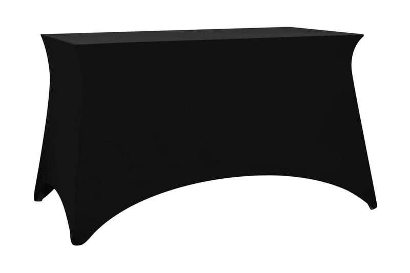 Bordsöverdrag stretch 2 st svart 243x76x74 cm - Svart - Överdrag utemöbler