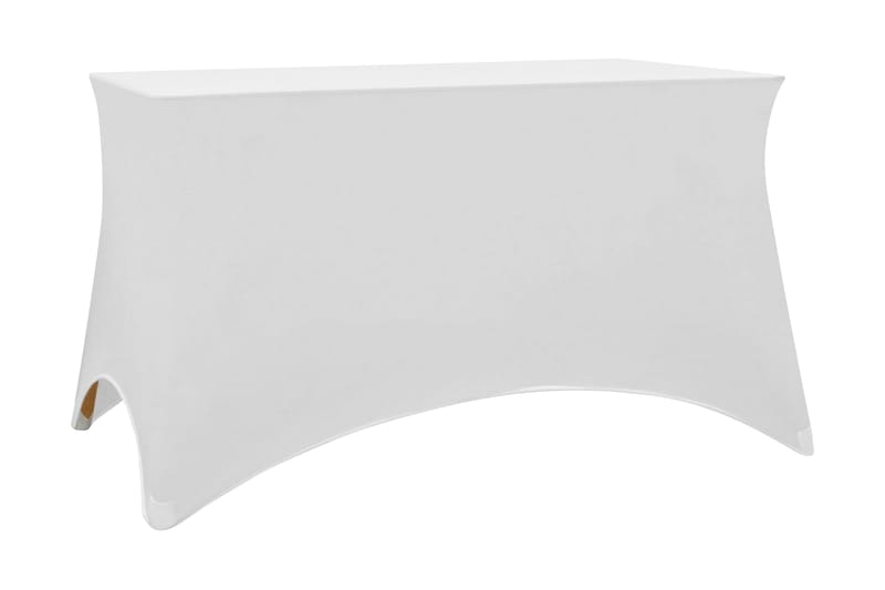 Bordsöverdrag stretch 2 st vit 183x76x74 cm - Vit - Utemöbler - Dynförvaring & möbelskydd - Överdrag utemöbler