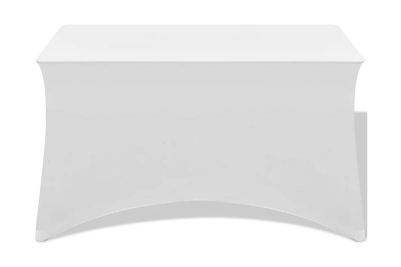Bordsöverdrag stretch 2 st vit 243x76x74 cm - Vit - Utemöbler - Dynförvaring & möbelskydd - Överdrag utemöbler