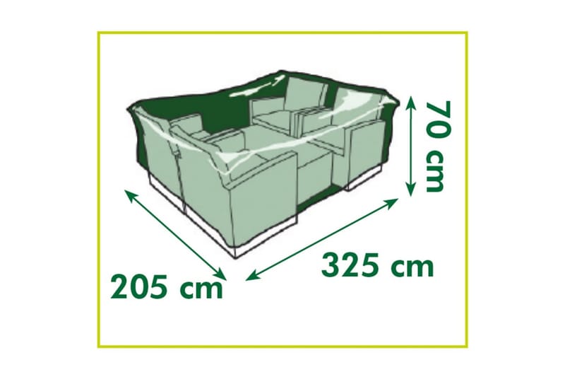 Nature Ã–verdrag för lågbord och stolar 325x205x70 cm - Grå - Utemöbler - Dynförvaring & möbelskydd - Överdrag utemöbler