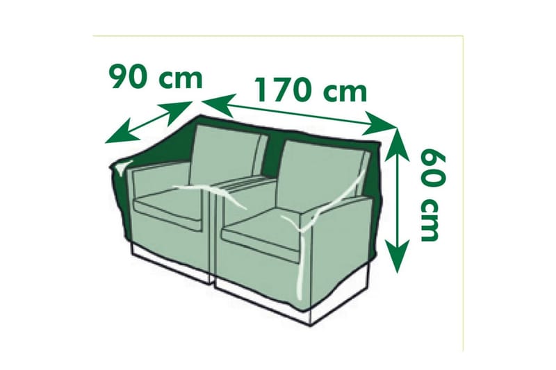 Nature Ã–verdrag till loungesoffa 2 sits 170x90x60 cm - Grå - Överdrag utemöbler