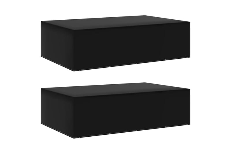 Överdrag för trädgårdsmöbler 2 st 12 öljetter 325x205x90 cm - Svart - Utemöbler - Dynförvaring & möbelskydd - Överdrag utemöbler