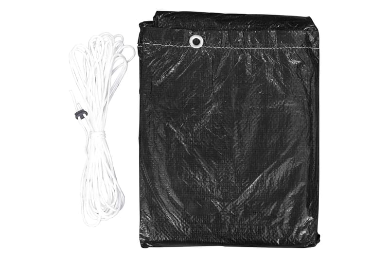Överdrag för trädgårdsmöbler 2 st 12 öljetter 325x205x90 cm - Svart - Utemöbler - Dynförvaring & möbelskydd - Överdrag utemöbler