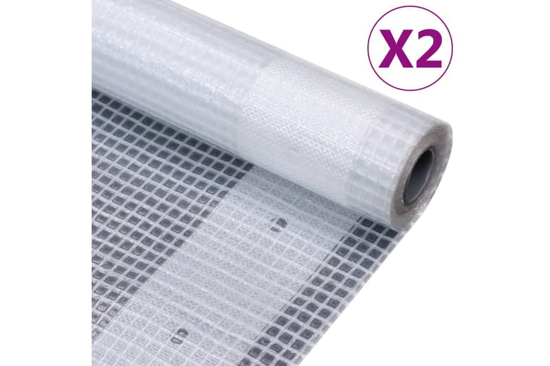 Leno presenning 2 st 260 g/m² 2x4 m vit - Vit - Utemöbler - Dynförvaring & möbelskydd - Presenningar