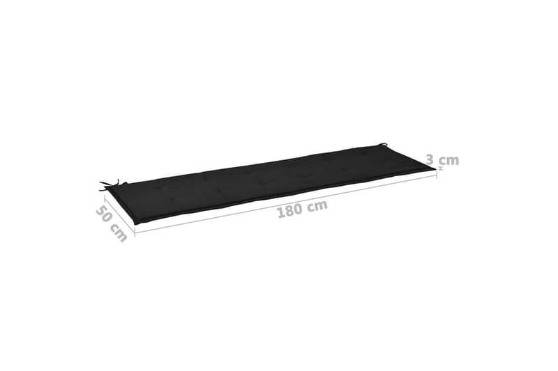 Bänkdyna för trädgården svart 180x50x3 cm - Svart - Utemöbler - Dynor - Soffdynor & bänkdynor utemöbler