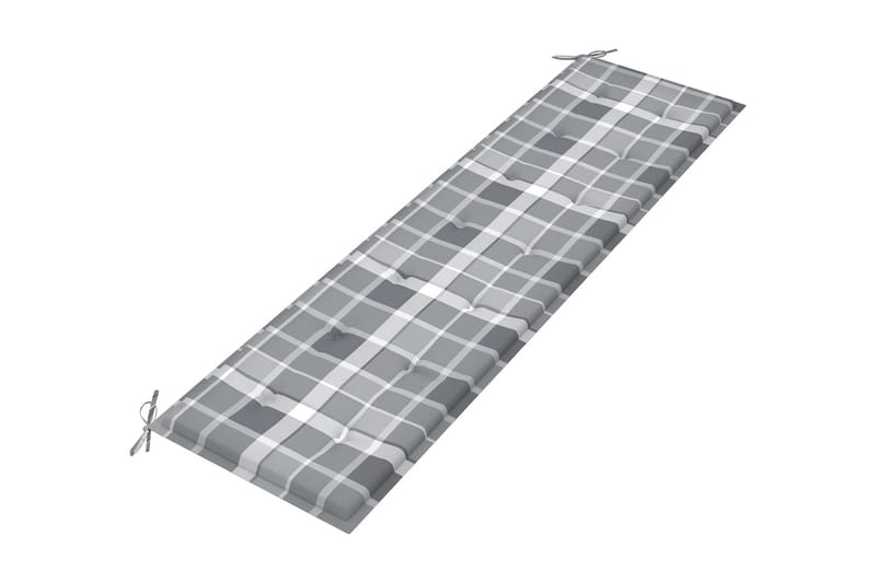 Dyna för trädgårdsbänk grått rutmönster 180x50x4 cm tyg - Flerfärgad - Utemöbler - Dynor - Soffdynor & bänkdynor utemöbler