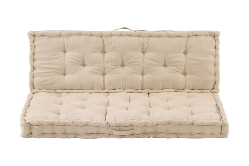 Dyna till pallsoffa 2 st bomull beige - Beige - Utemöbler - Dynor - Soffdynor & bänkdynor utemöbler