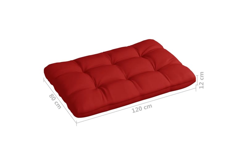 Dyna till pallsoffa röd 120x80x10 cm - Röd - Utemöbler - Dynor - Soffdynor & bänkdynor utemöbler