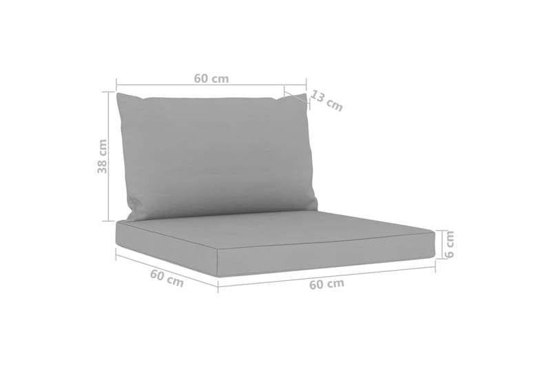Dynor till pallsoffa 2 st grå tyg - Grå - Utemöbler - Dynor - Soffdynor & bänkdynor utemöbler