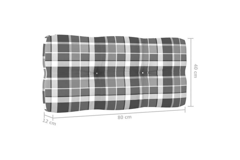 Dynor till pallsoffa 2 st grått rutmönster - Flerfärgad - Soffdynor & bänkdynor utemöbler