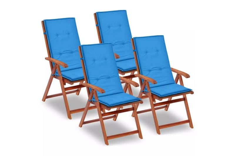 Stolsdynor för trädgården 4 st 120x50x3 cm blå - Blå - Utemöbler - Dynor - Soffdynor & bänkdynor utemöbler