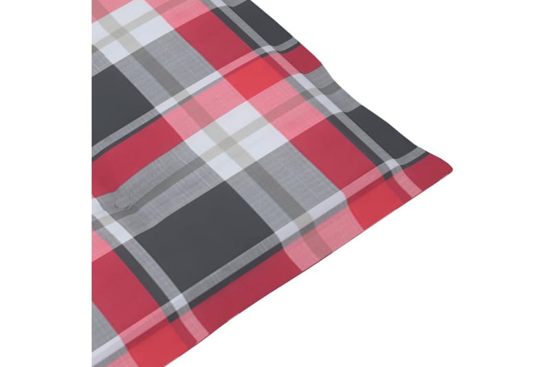 Dynor för trädgårdsstolar 4 st rött rutmönster 120x50x4 cm - Flerfärgad - Utemöbler - Dynor - Ryggdynor & sittdynor utemöbler