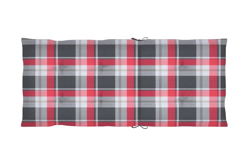 Dynor för trädgårdsstolar 4 st rött rutmönster 120x50x4 cm - Flerfärgad - Utemöbler - Dynor - Ryggdynor & sittdynor utemöbler