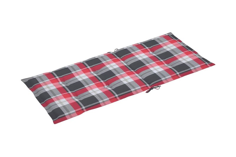 Dynor för trädgårdsstolar 4 st rött rutmönster 120x50x4 cm - Flerfärgad - Utemöbler - Dynor - Ryggdynor & sittdynor utemöbler