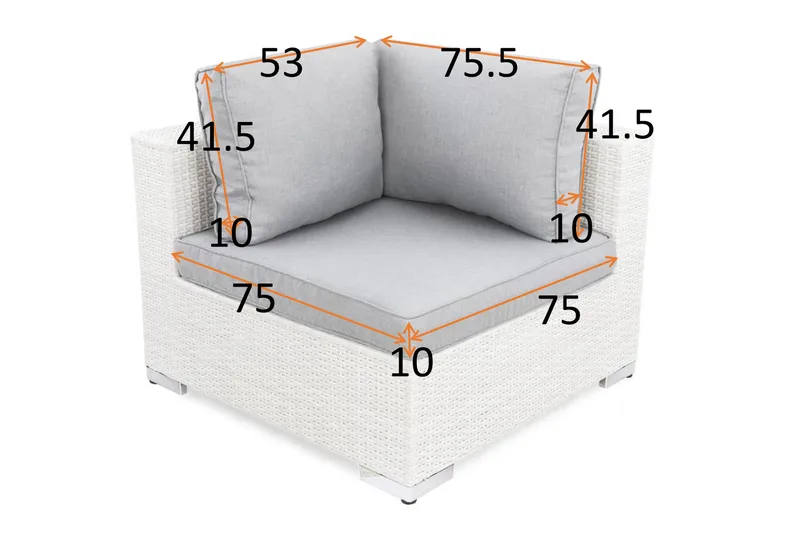 Bahamas Dynfodral till Hörnmodul - Ljusgrå - Utemöbler - Dynor - Dynöverdrag & utomhusklädslar