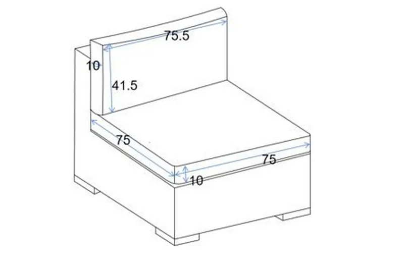 Bahamas Dynfodral till Mittmodul - Ljusgrå - Utemöbler - Dynor - Dynöverdrag & utomhusklädslar