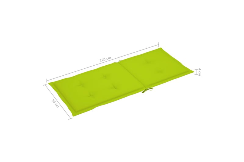 Dynor för trädgårdsstolar 4 st ljusgrön 120x50x4 cm - Grön - Utemöbler - Dynor - Ryggdynor & sittdynor utemöbler