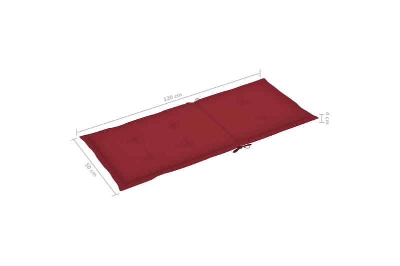 Dynor för trädgårdsstolar 4 st vinröd 120x50x4 cm - Röd - Utemöbler - Dynor - Ryggdynor & sittdynor utemöbler