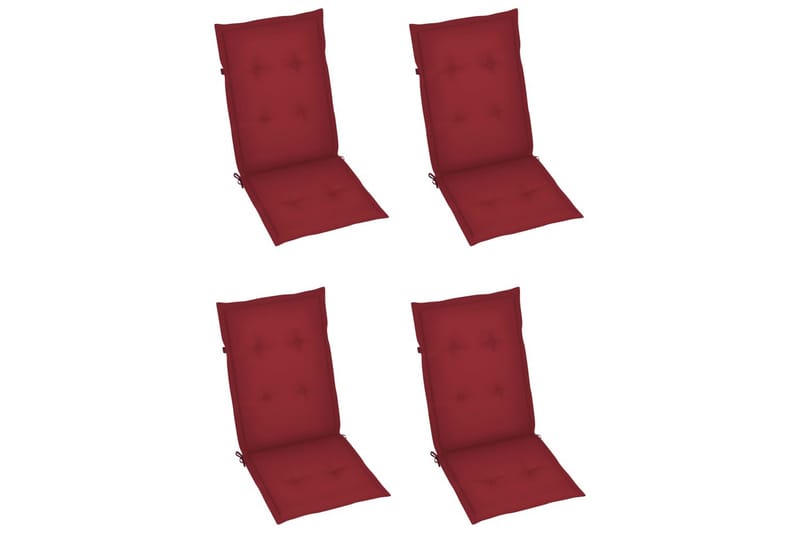 Dynor för trädgårdsstolar 4 st vinröd 120x50x4 cm - Röd - Utemöbler - Dynor - Ryggdynor & sittdynor utemöbler