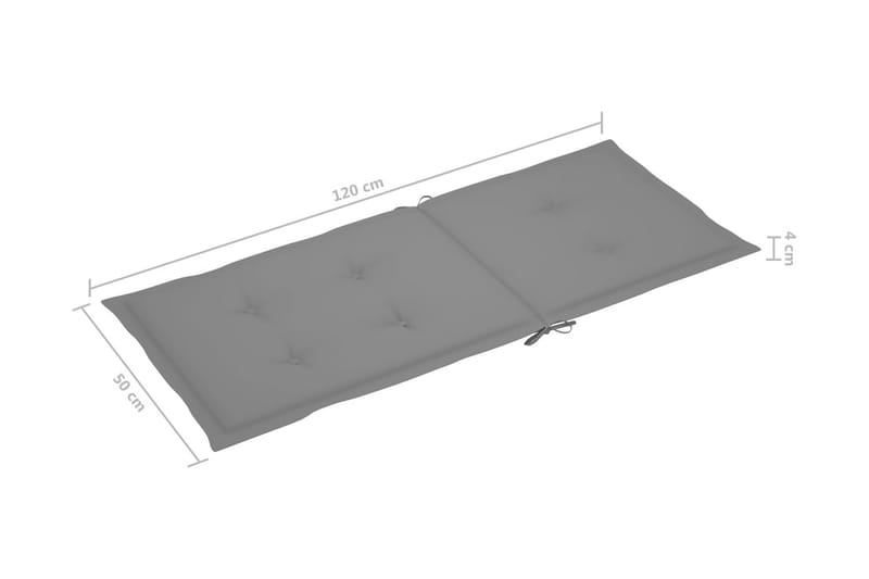 Dynor för trädgårdsstolar 6 st grå 120x50x4 cm - Grå - Utemöbler - Dynor - Ryggdynor & sittdynor utemöbler