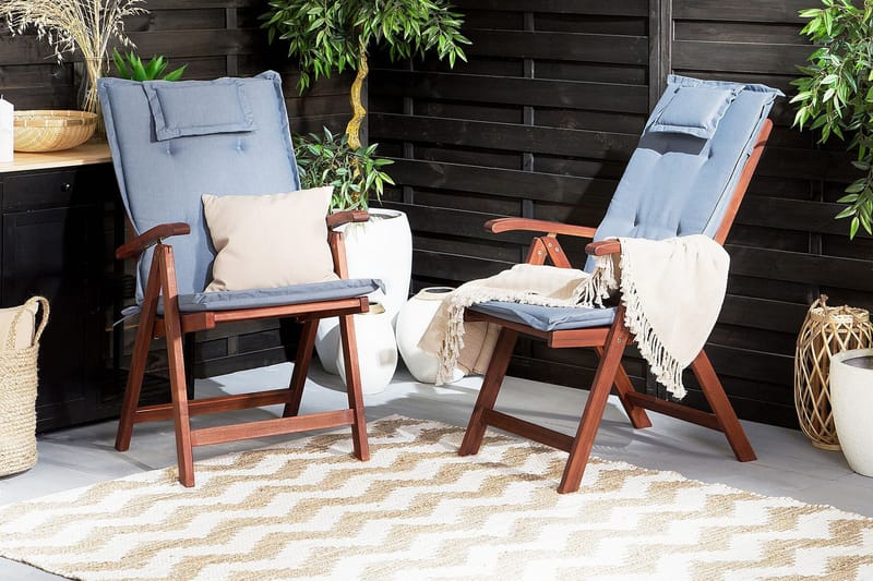 Krasley Dyna Till Trädgårdsstol 2-Pack - Blå - Utemöbler - Dynor - Positionsdynor