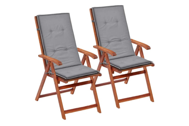 Stolsdynor för trädgården 2 st 120x50x3 cm grå - Grå - Utemöbler - Dynor - Ryggdynor & sittdynor utemöbler