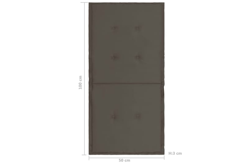 Stolsdynor för trädgården 2 st antracit 100x50x3 cm - Grå - Utemöbler - Dynor - Positionsdynor