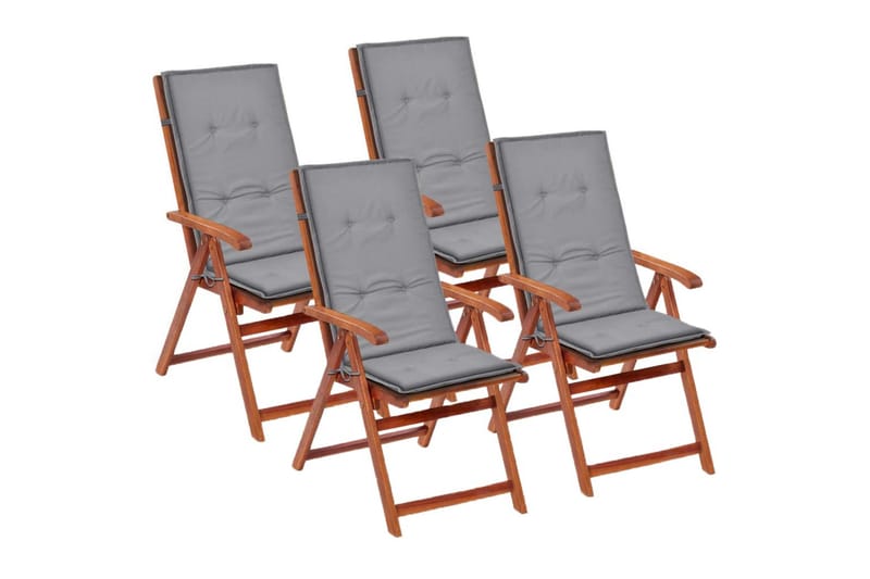 Stolsdynor för trädgården 4 st 120x50x3 cm grå - Grå - Utemöbler - Dynor - Ryggdynor & sittdynor utemöbler
