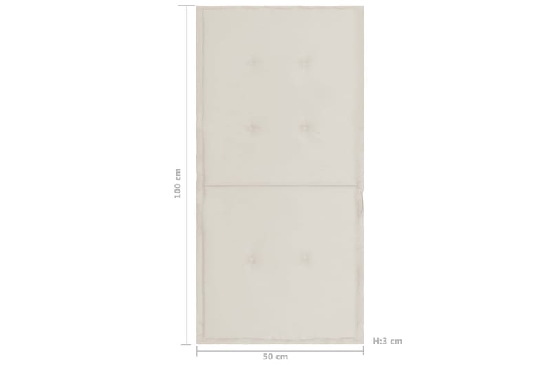 Stolsdynor för trädgården 4 st gräddvit 100x50x3 cm - Vit - Utemöbler - Dynor - Positionsdynor