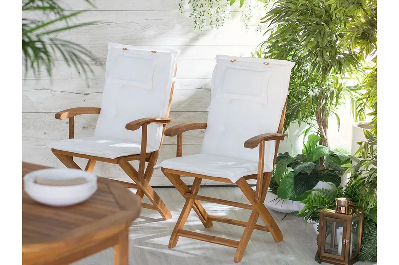 Wilhelmina Dyna till Trädgårdsstol 8-pack - Vit - Utemöbler - Dynor - Positionsdynor