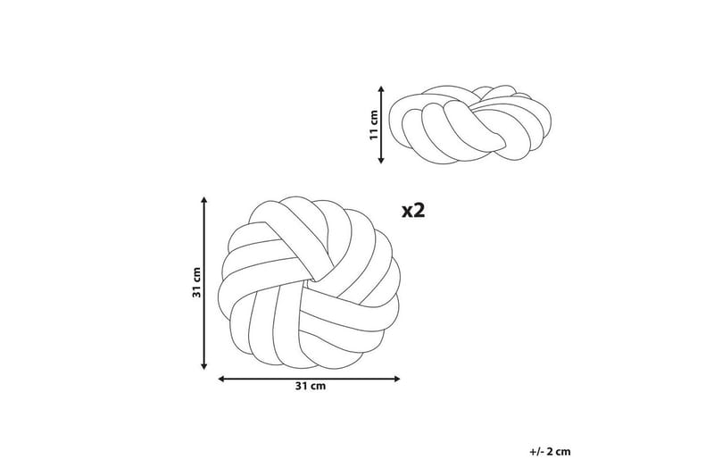 Prydnadskuddar Akola set om 2 Grå - Grå - Textilier & mattor - Kuddar & plädar - Prydnadskuddar & kuddfodral