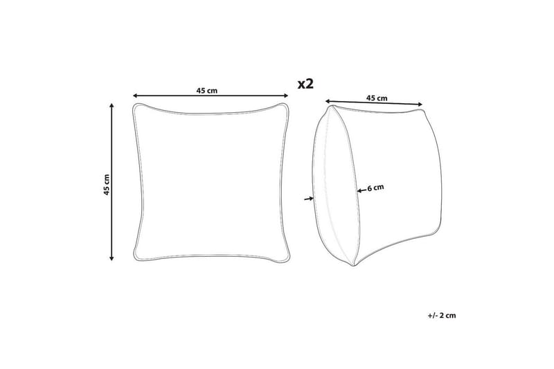 Prydnadskuddar Arales set om 2 Grå/vit/svart/gul, Fyrkantig - Grå/vit/svart/gul, Fyrkantig - Textilier & mattor - Kuddar & plädar - Utomhuskudde