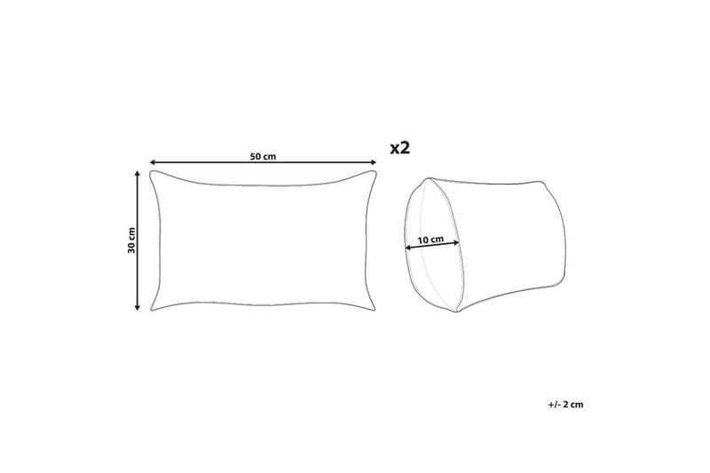 Prydnadskuddar Arales set om 2 Grå/vit/svart/gul, Rektangulär - Grå/vit/svart/gul, Rektangulär - Textilier & mattor - Kuddar & plädar - Utomhuskudde