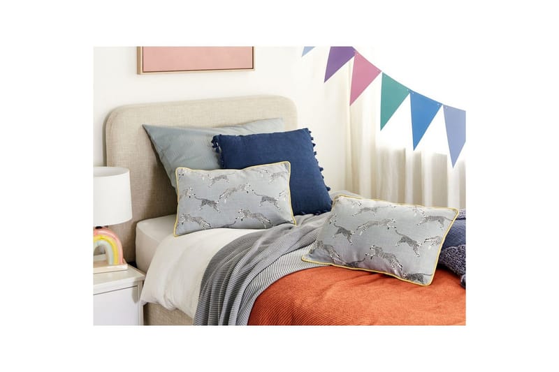 Prydnadskuddar Arales set om 2 Grå/vit/svart/gul, Rektangulär - Grå/vit/svart/gul, Rektangulär - Textilier & mattor - Kuddar & plädar - Utomhuskudde