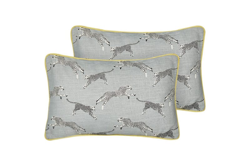 Prydnadskuddar Arales set om 2 Grå/vit/svart/gul, Rektangulär, Grå/vit/svart/gul, Rektangulär