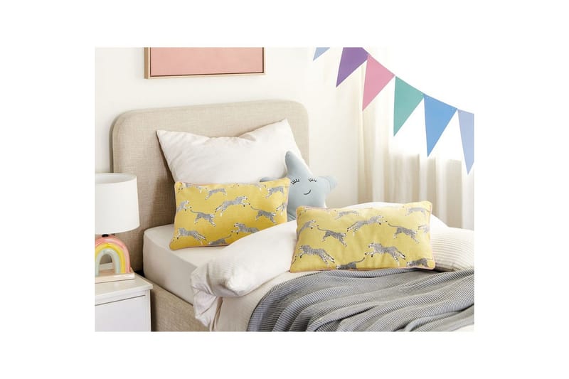 Prydnadskuddar Arales set om 2 Gul/Vit/Svart, Rektangulär - Gul/Vit/Svart, Rektangulär - Textilier & mattor - Kuddar & plädar - Utomhuskudde