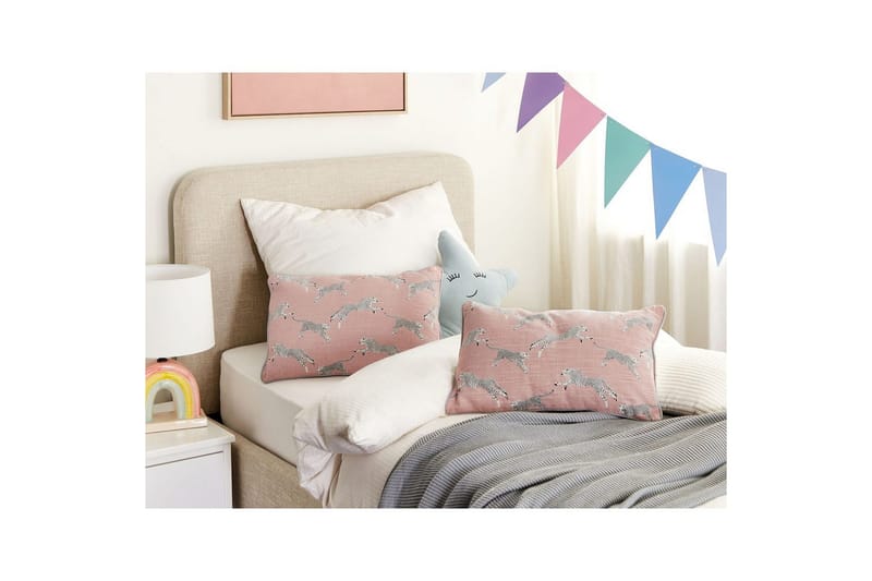 Prydnadskuddar Arales set om 2 Rosa/vit/svart/grå, Rektangulär - Rosa/vit/svart/grå, Rektangulär - Textilier & mattor - Kuddar & plädar - Utomhuskudde