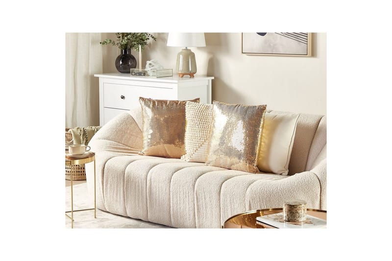 Prydnadskuddar Aster set om 2 Guld - Guld - Textilier & mattor - Kuddar & plädar - Utomhuskudde